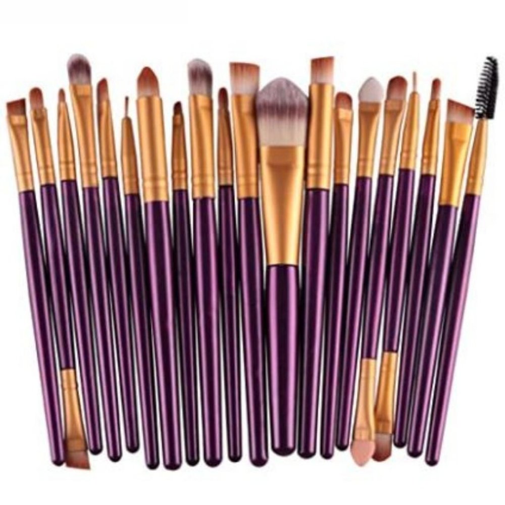 New 20pcs Professional Makeup Brush Set Purple
